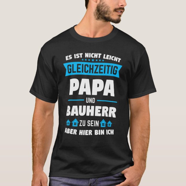 Camiseta Mens Bauherr Papa Builder (Frente)