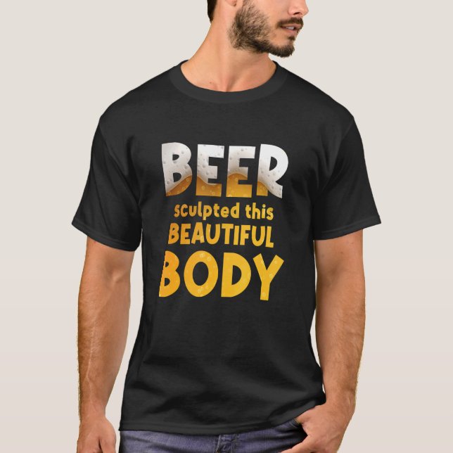 Camiseta Mens Bean Esculpiu Essa Bela Bebida Corporal (Frente)