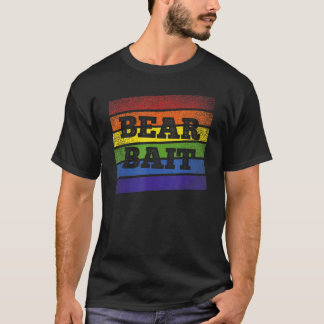 Camiseta Mens Bear Bait On Lgbt Pride Rainbow Flag Stripes