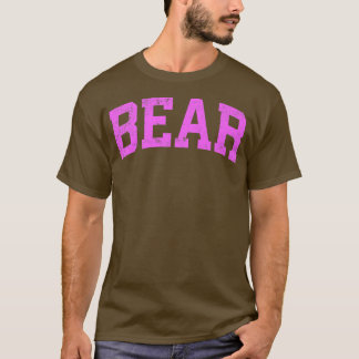 Camiseta Mens Bear Delaware DE Vintage Athletic Sports Rosa