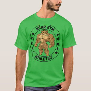 Camiseta Mens Bear Gym Athm, ginástica de construção de bas