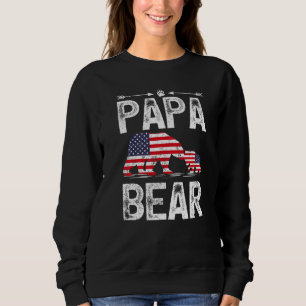 Camiseta Mens Bear Vintage, Bandeira Americana Papa Urso Pa