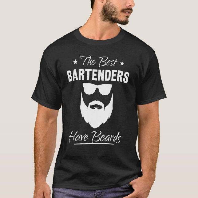 Camiseta Mens Beard Barman Os Melhores Barman Têm B (Frente)