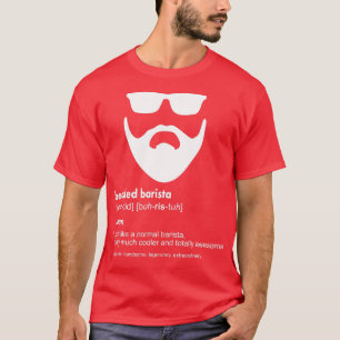 Camiseta Mens Bearded Barista  Funny Barista Beard Joke Bar