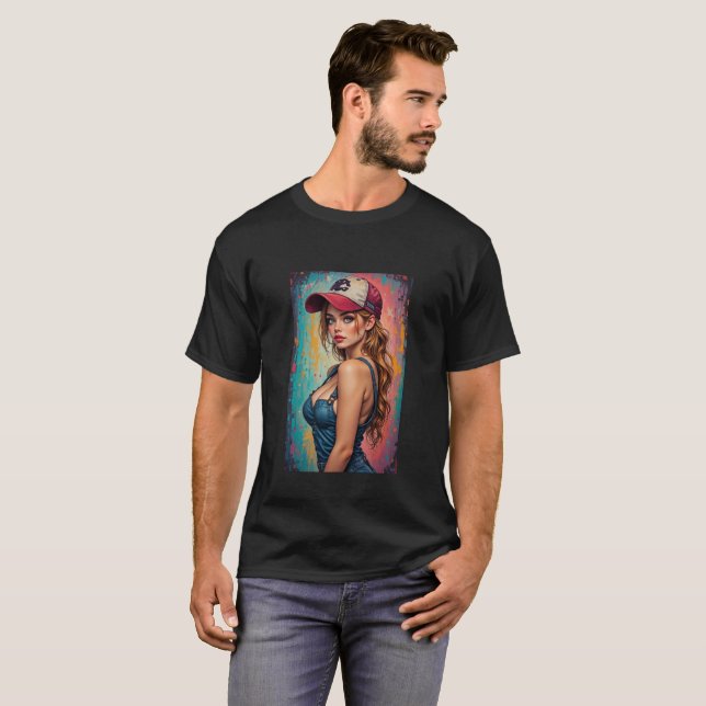 Camiseta Mens Beautiful Graphic Image of Wine, Women & Song (Frente Completa)