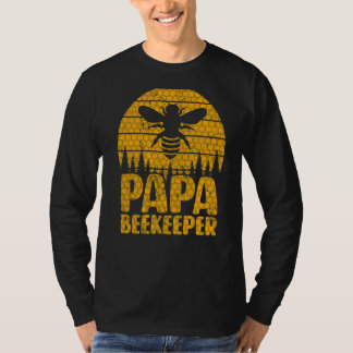 Camiseta Mens Bee Vintage Retrô Apicultura Papa Beekeeper F