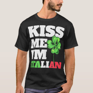 Camiseta Mens Beija-Me Im Italiano Dia de São Patrício