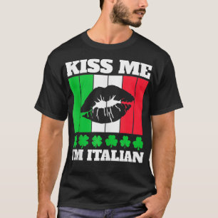 Camiseta Mens Beija-Me Im Italiano Dia de São Patrício 1