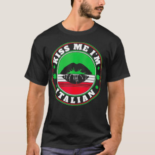 Camiseta Mens Beija-Me Im Italiano Dia de São Patrício 1