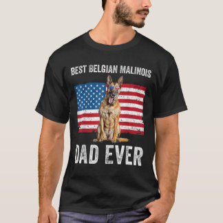 Camiseta Mens Belga Malinois Pai American Flag Belga Sh