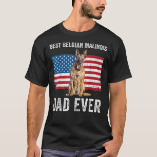Camiseta Mens Belga Malinois Pai American Flag Belga Sh