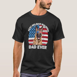Camiseta Mens Belga Malinois Pai American Flag Belga Sh