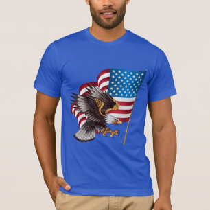 Camiseta Mens Bella Canvas T-Shirt-Eagle e Flag