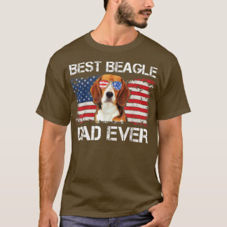 Camiseta Mens Best Beagle Pai Nunca Pais De Bandeiras Ameri