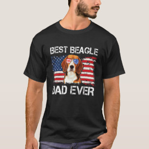 Camiseta Mens Best Beagle Pai Nunca Pais De Bandeiras Ameri