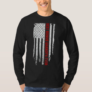 Camiseta Mens Best Bonus Avô Ever American Flag Fat