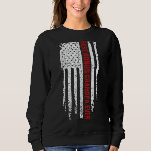Camiseta Mens Best Bonus Avô Ever American Flag Fat
