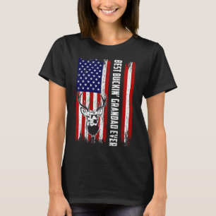 Camiseta Mens Best Buckin Grandad Ever Shirt Deer Hunting B