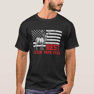Camiseta Mens Best Buckin Papa Ever Deer Hunting Pai Da