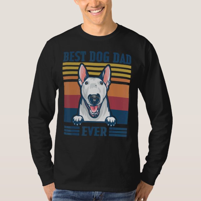 Camiseta Mens Best Bull Terrier Pai Cachorro Pai Pai (Frente)