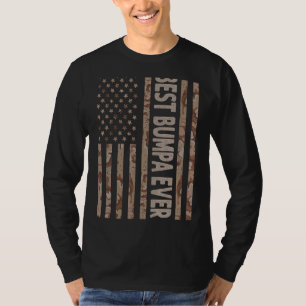 Camiseta Mens Best Bumpa Ever USA American Flag Avô Fa