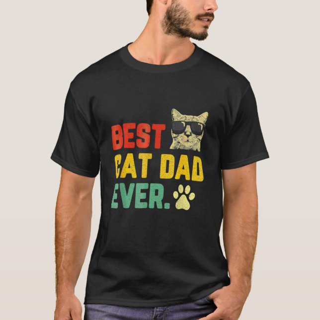 Camiseta Mens   Best Cat Dad Ever  Men's Cat Dad   Cat Dad (Frente)
