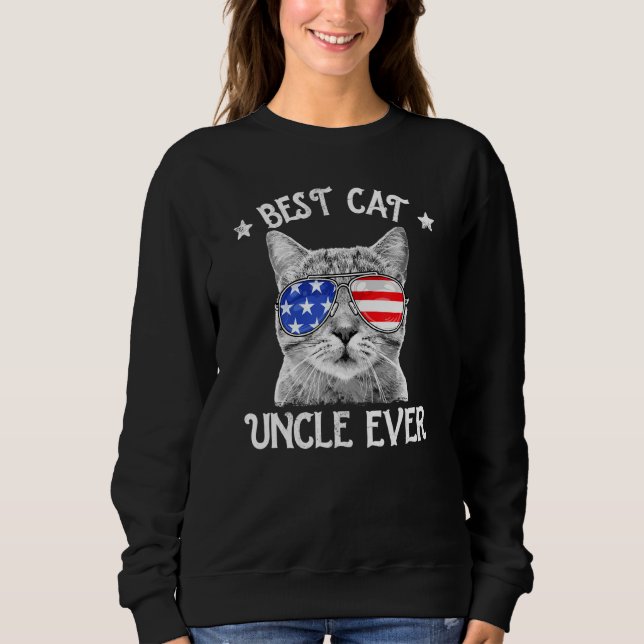 Camiseta Mens Best Cat Tio Ever American Flag Patriótico 4 (Frente)