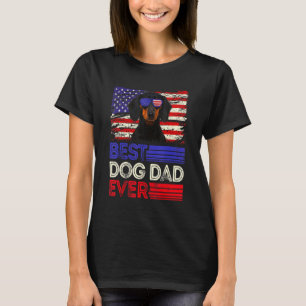 Camiseta Mens Best Dachshund Pai Ever American Flag Patriot