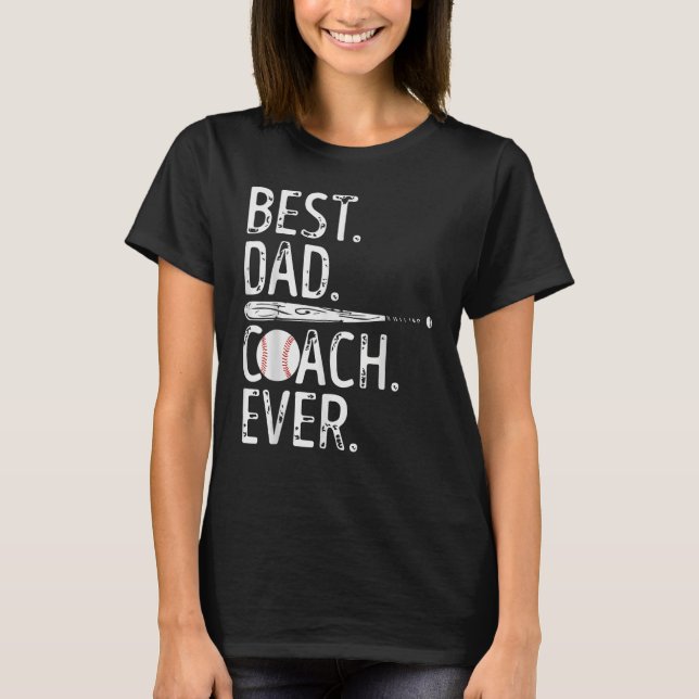 Camiseta Mens Best Dad Coach Ever Baseball Patriotic For Fa (Frente)
