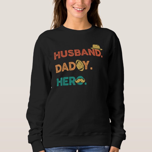 Camiseta Mens Best Dad Ever Husband, Daddy, Hero (Frente)