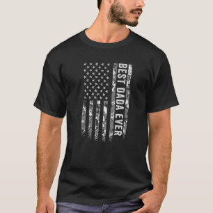 Camiseta Mens Best Dada Ever American Flag Camo Veteran Pat