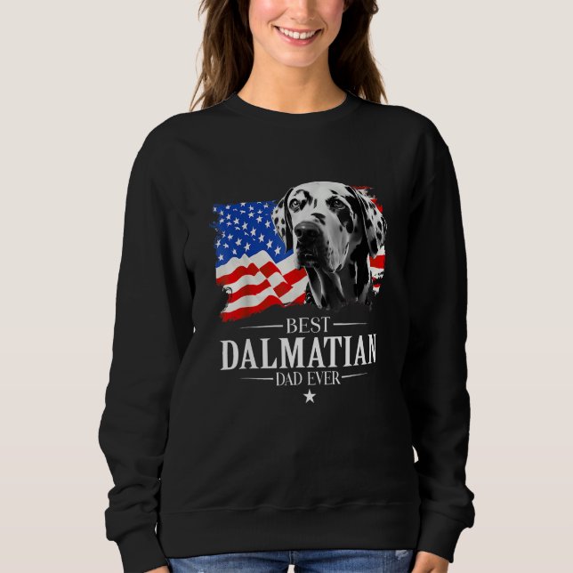Camiseta Mens Best Dalmatian Dad Ever American Flag Father  (Frente)