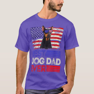 Camiseta Mens Best Doberman Dad Ever American Flag Patrioti
