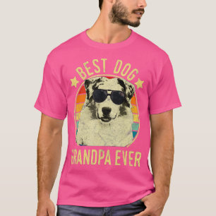 Camiseta Mens Best Dog Avô Ever Australian Shepherd Fat