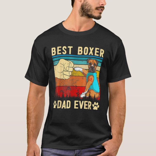 Camiseta Mens Best Dog Dad Ever Boxer Puppy  Fathers Day Do (Frente)