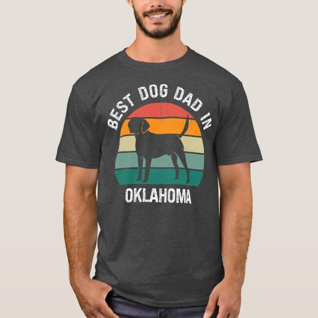 Camiseta Mens Best Dog Dad In Oklahoma Funny Dog  (Frente)
