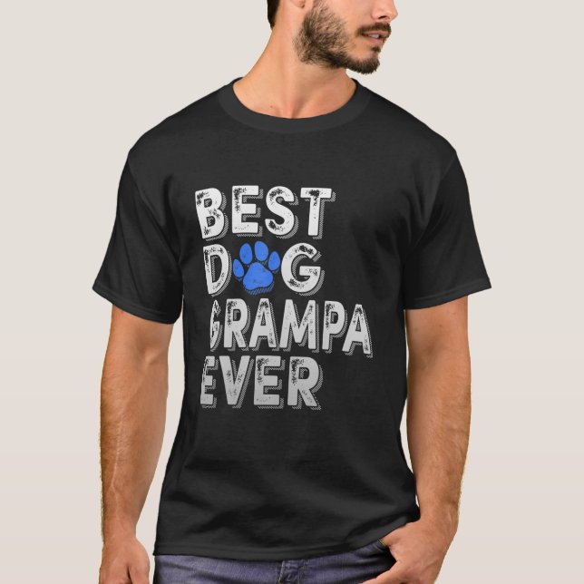 Camiseta Mens Best Dog Grampa Alguma Vez Tchau Família Engr (Frente)