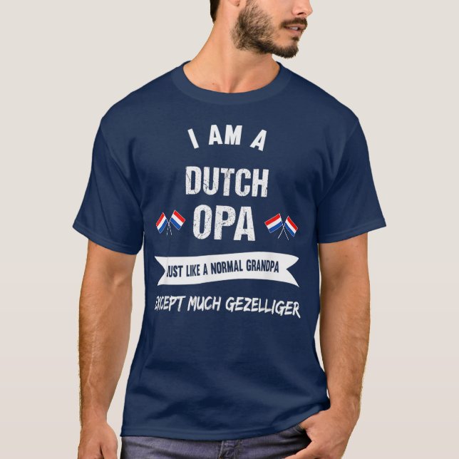 Camiseta Mens Best Dutch Grandpa Excelente Opa (Frente)