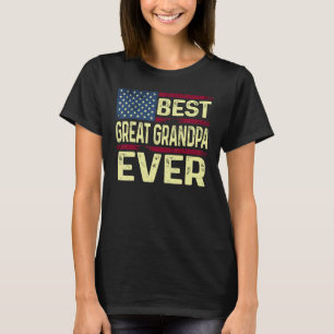 Camiseta Mens Best Excelente Avô Ever American Patriótico F