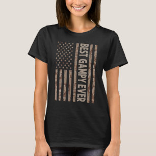 Camiseta Mens Best Gampy Ever USA American Flag Avô Fat