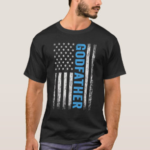 Camiseta Mens Best Goddad Alguma Vez Nos Eua Bandeira Ameri