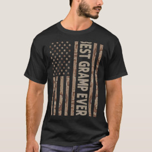 Camiseta Mens Best Gramp Ever Us American Flag Avô Fat