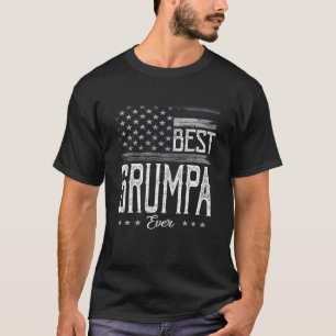 Camiseta Mens Best Grumpa Ever American Flag Avô Gift