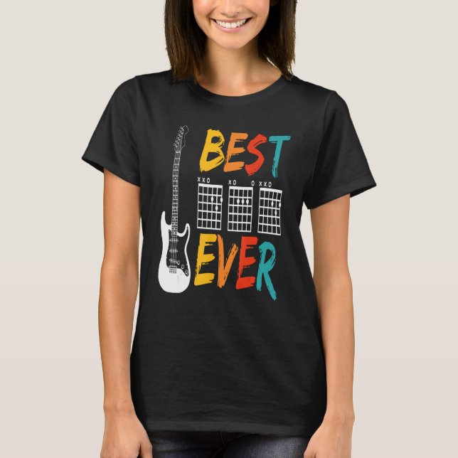 Camiseta Mens Best Guitar Dad Ever Chords Best Dad Tabs Fat (Frente)