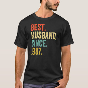 Camiseta Mens Best Husband Desde 1987, 35ª Annivers de Casa