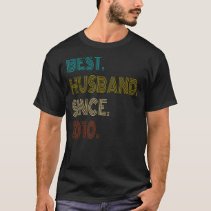 Camiseta Mens Best Husband Desde 2010 Casais Vintage Marri