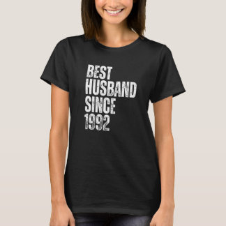 Camiseta Mens Best Husband Since 1992 Vintage Wedding Anniv