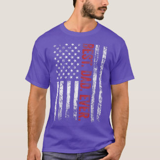 Camiseta Mens Best Pai Ever American Flag Fath Patriótico