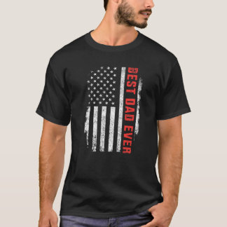 Camiseta Mens Best pai sempre dia de os pais de bandeira am