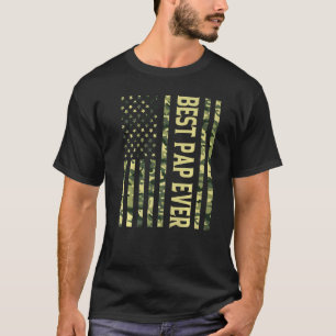 Camiseta Mens Best Pap Ever USA American Flag Avô Fathe
